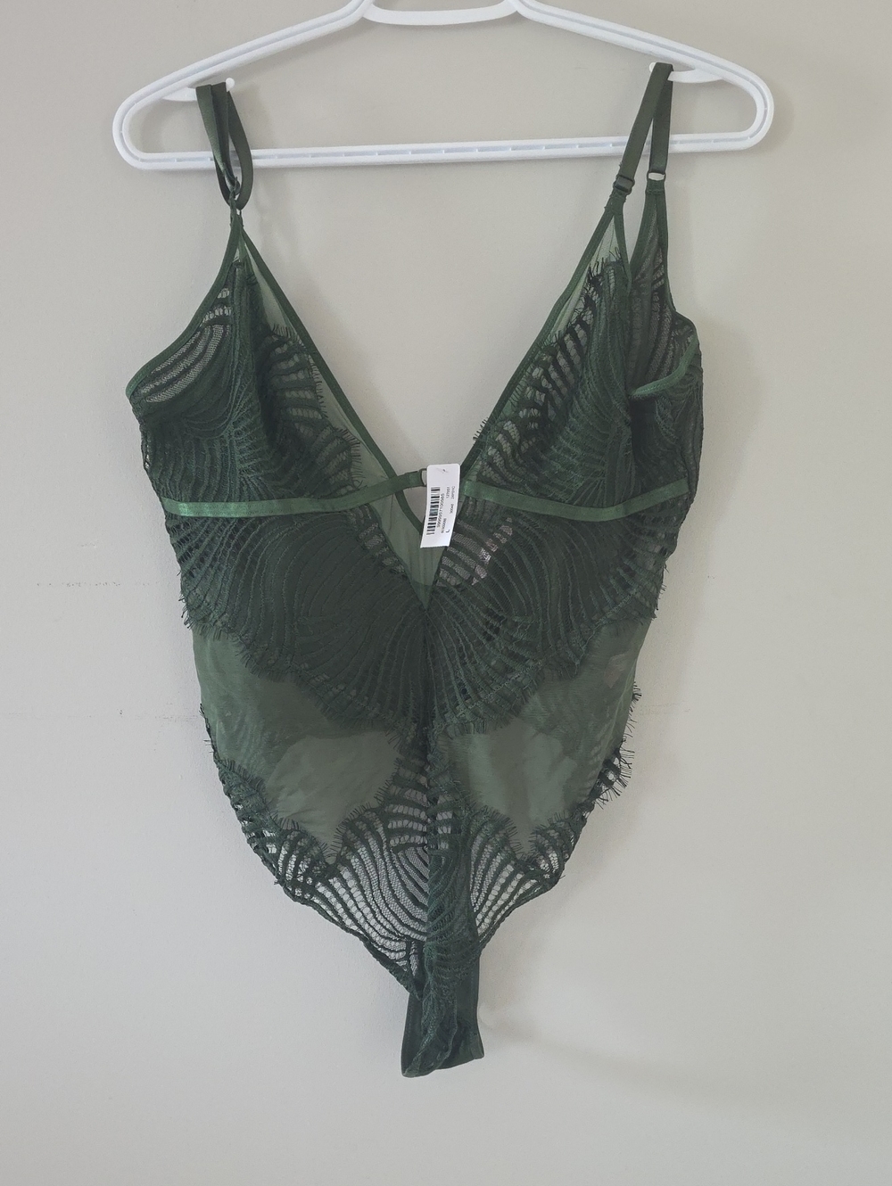 La Vie En Rose Sheer Lace Plunge Bodysuit